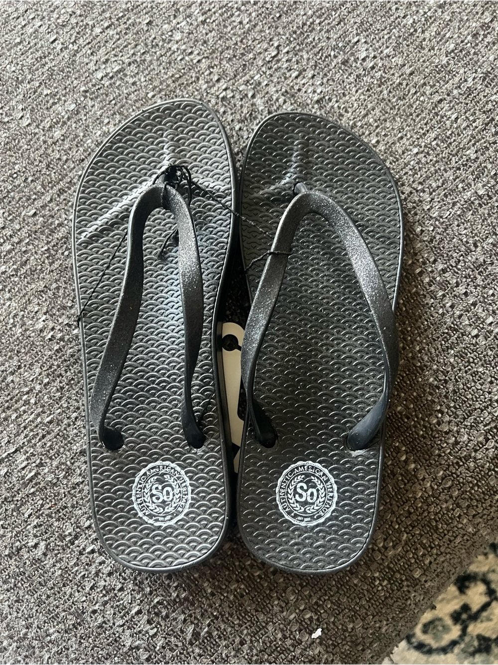 Authentic American Heritage Black Flip Flops